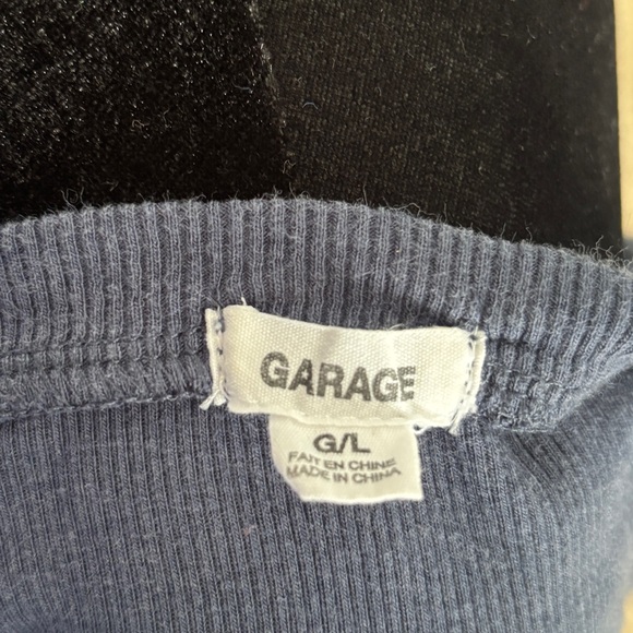 Garage Ribbed Crop Top Navy - Picture 4 of 4